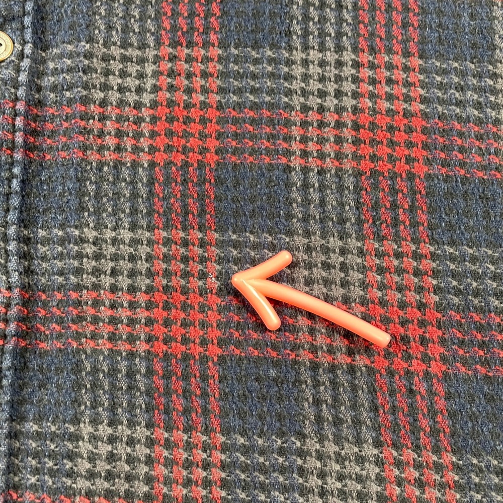 Carbon 2 Cobalt Flannel Shirt Mens Medium Plaid Button Up Cotton Red Black Gray - Picture 6 of 14